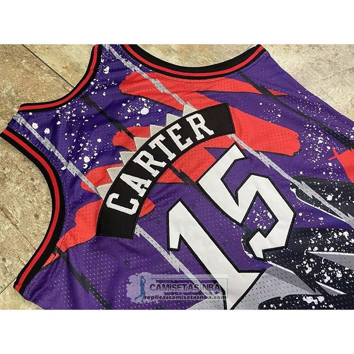 Camiseta Toronto Raptors Vince Carter NO 15 Mitchell & Ness 1998-99 Violeta